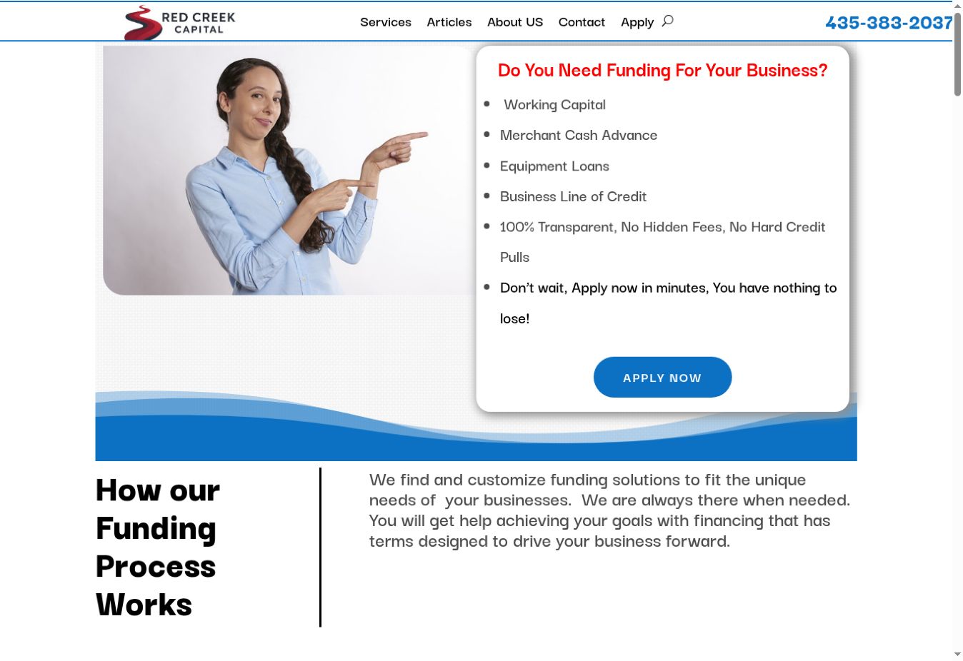 Red Creek Capital — Client Project · Business financing